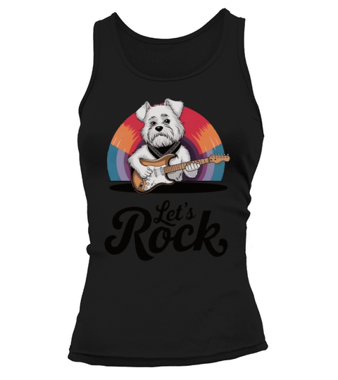 Cute dog playing guitar Tank top Woman