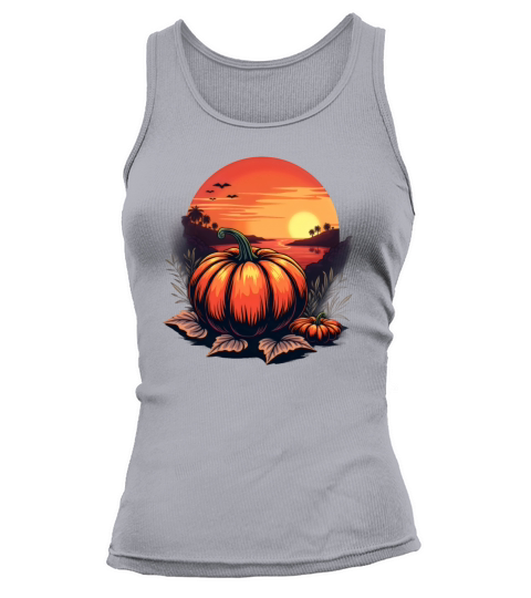 Vintage Pumpkin Sunset Halloween Tank top Woman