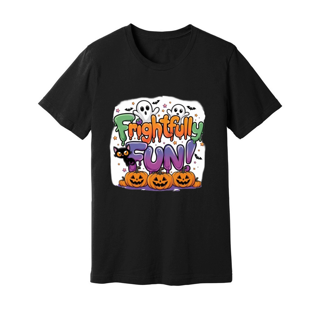frightfully fun halloween design Unisex Jersey Tee