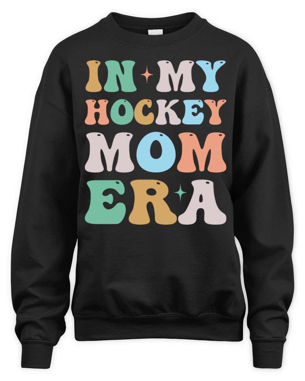 In My Hockey Mom Era Groovy Retro Unisex Premium Crewneck Sweatshirt