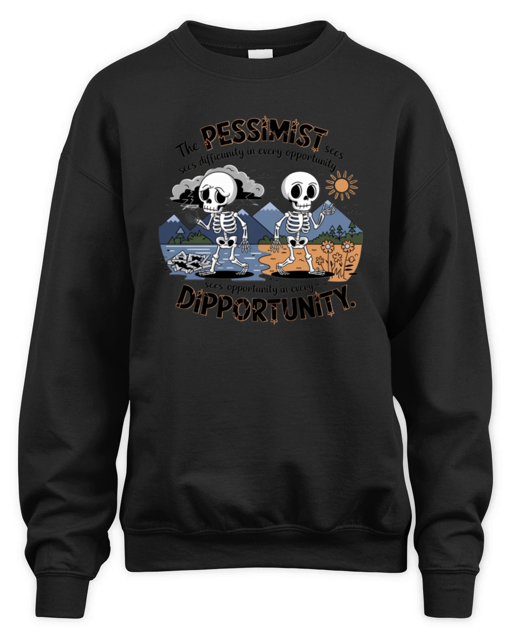 The pessimist sees difficulty in every opportunity Unisex Premium Crewneck Sweatshirt
