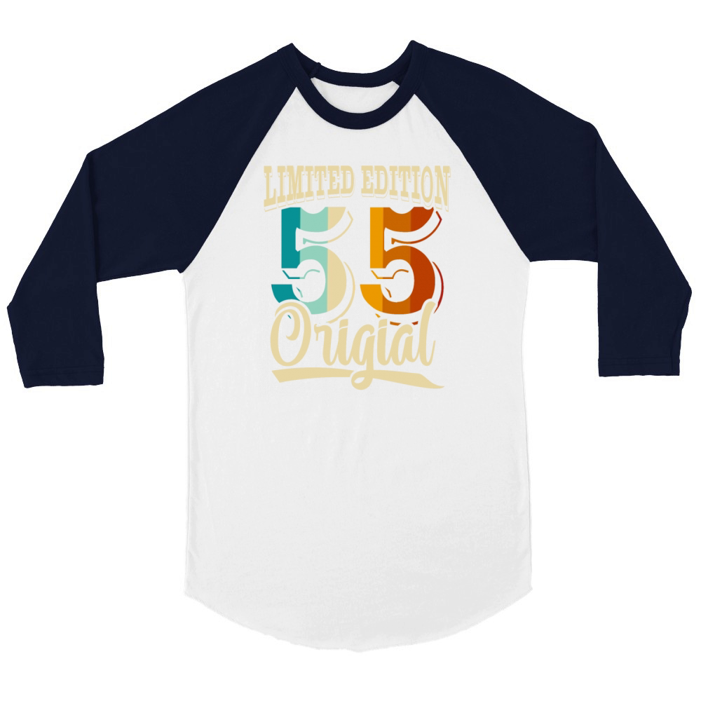 70th Birthday 1955 Limited Edition 70 Years Unisex ¾ sleeve Raglan T-shirt