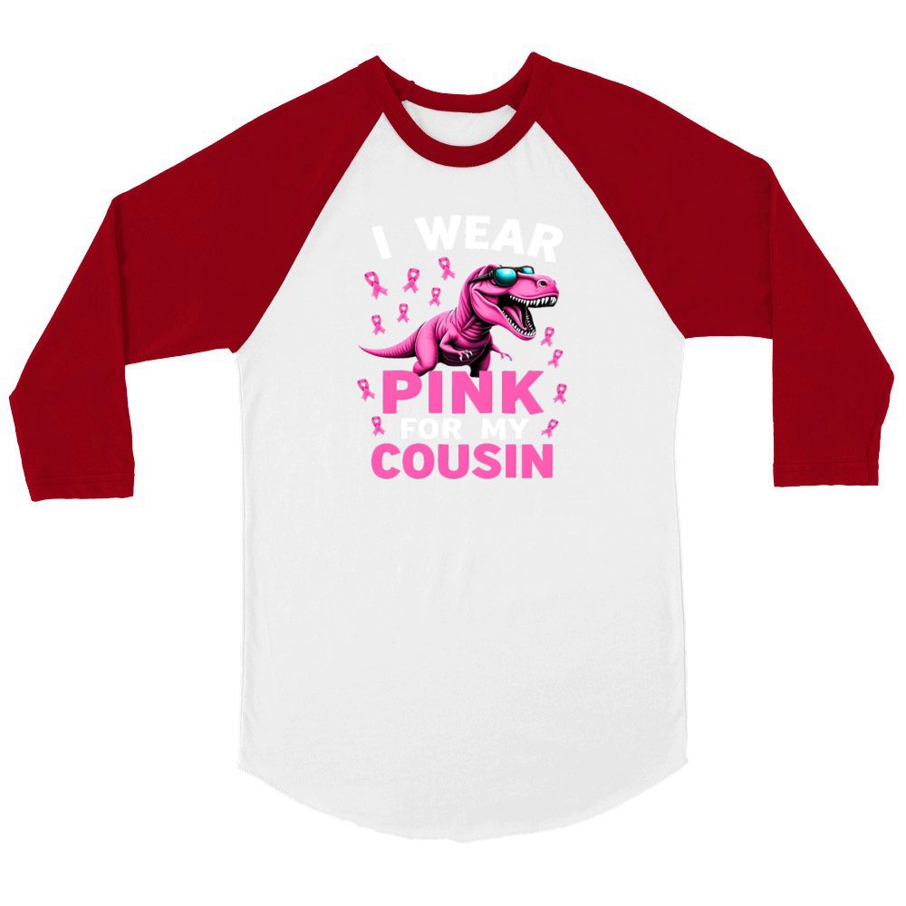Breast Cancer Pink Awareness Design Unisex ¾ sleeve Raglan T-shirt