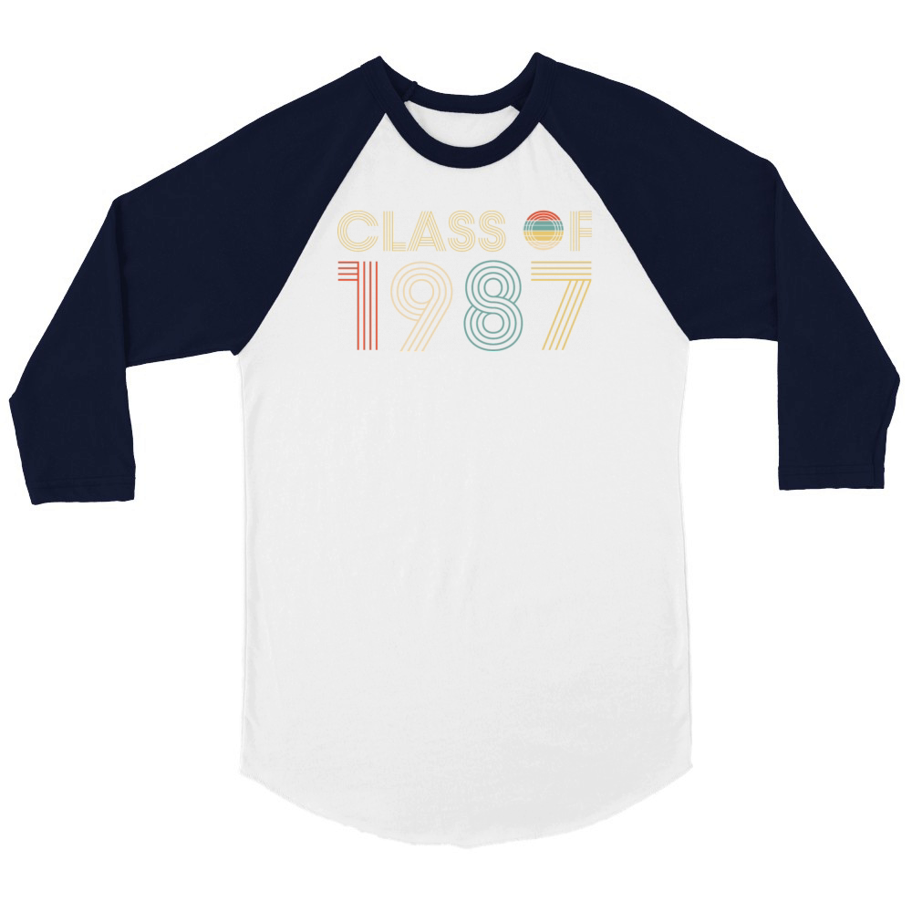 class of 1987 Unisex ¾ sleeve Raglan T-shirt