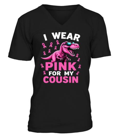 Breast Cancer Pink Awareness Design V-Neck T-shirt
