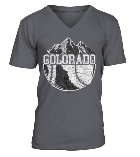 Colorado Baseball Fan Tee Vintage Rocky Mountains V-Neck T-shirt