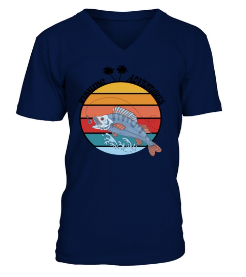 Vintage Fishing Adventures V-Neck T-shirt