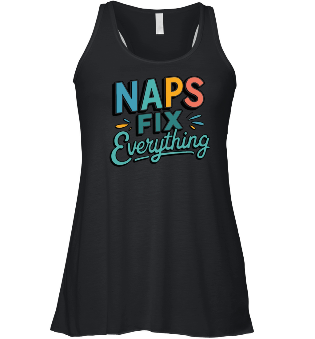 Naps Fix Everything - Sleepy Retro Humor Design Women's Flowy Tank Top