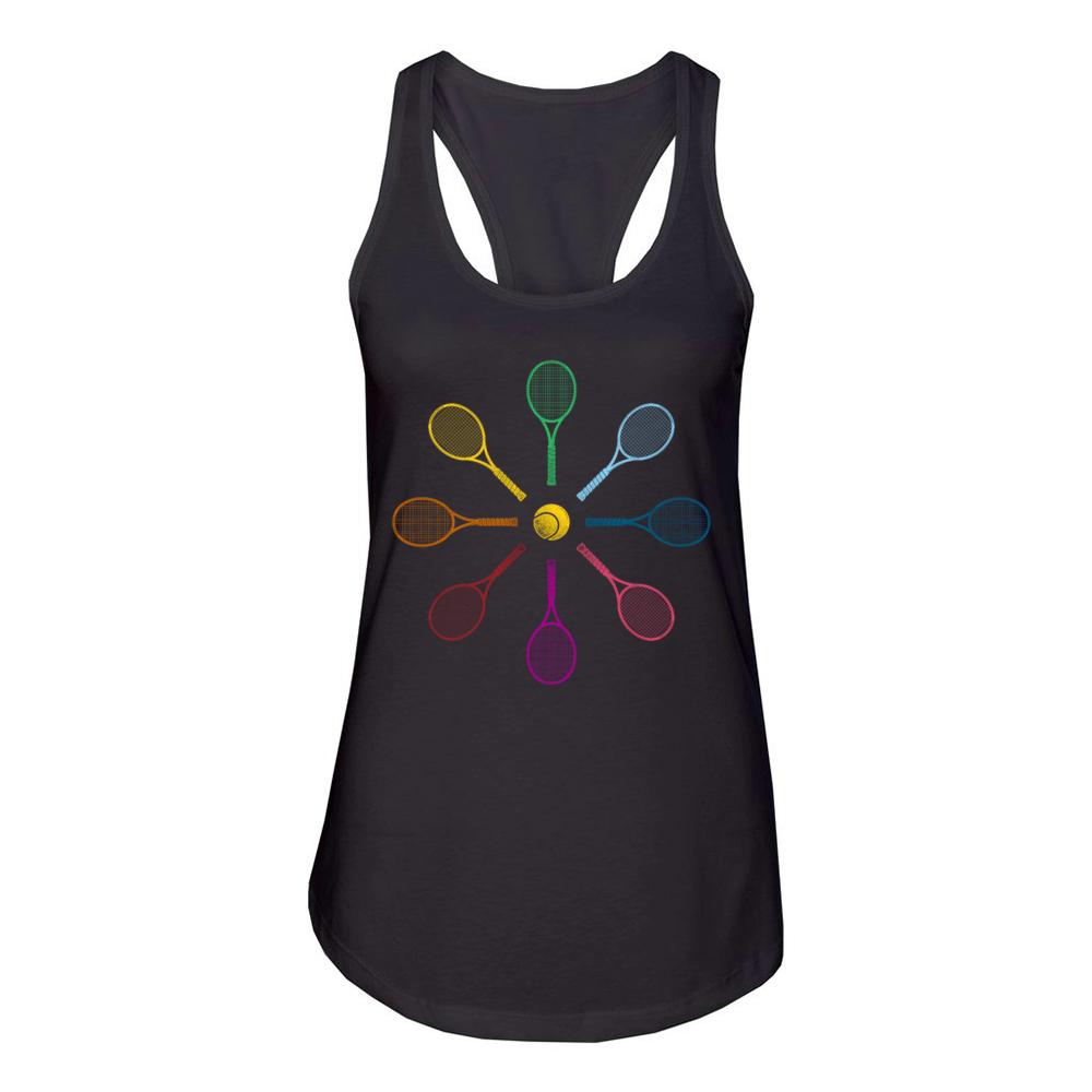 Funny Tennis Player Racket Tennis Women's Racerback Tank