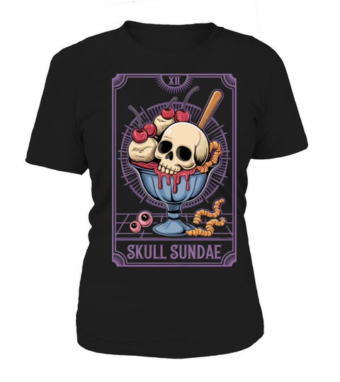 Spooky Skull Sundae Gothic Women's T-Shirt