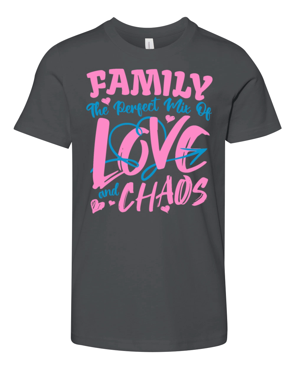 Family The Perfect Mix Of Love And Chaos Funny Youth Unisex Jersey Tee