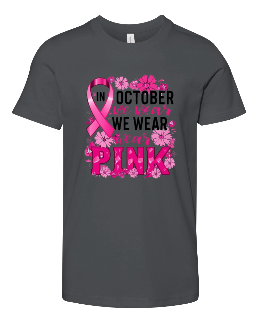In October We Wear Pink Youth Unisex Jersey Tee
