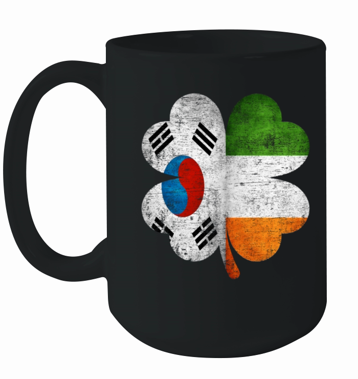 Korean Irish Shamrock South Korea Ireland Flag Ceramic Mug