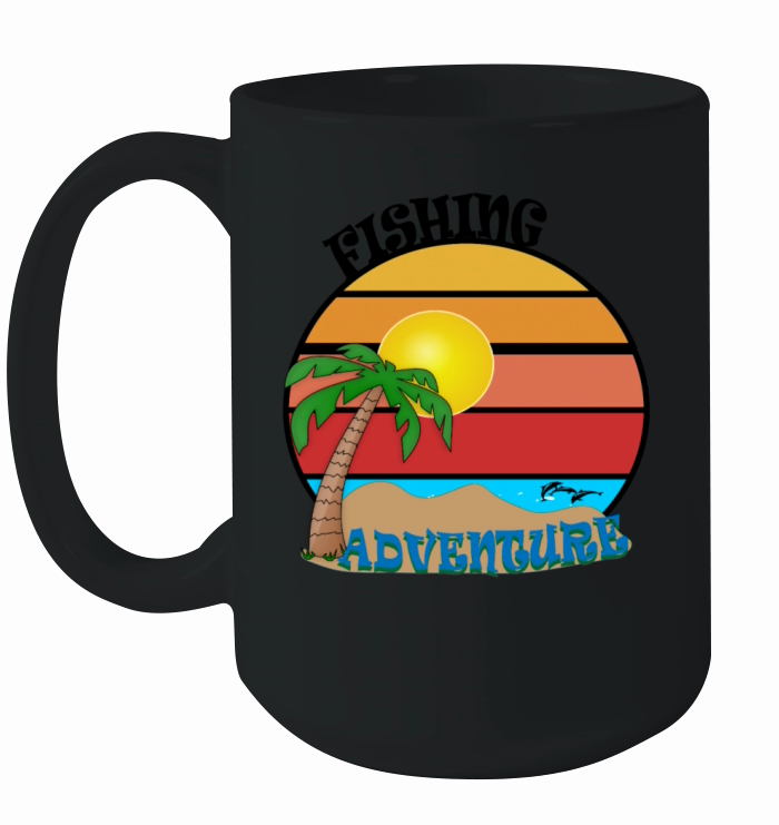 vintage fishing adventures Ceramic Mug