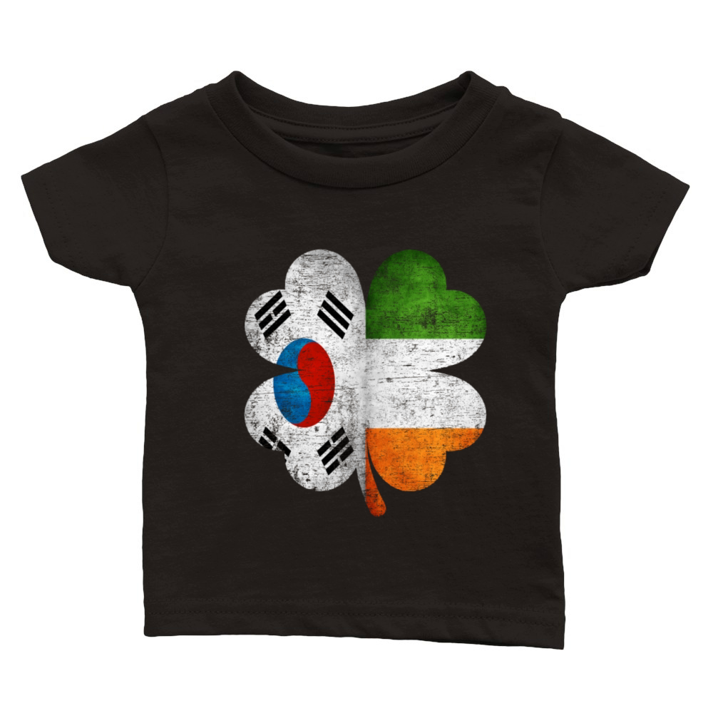 Korean Irish Shamrock South Korea Ireland Flag Classic Baby Crewneck T-shirt