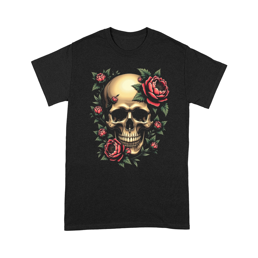 Skull With Rose Design Comfort T-shirt