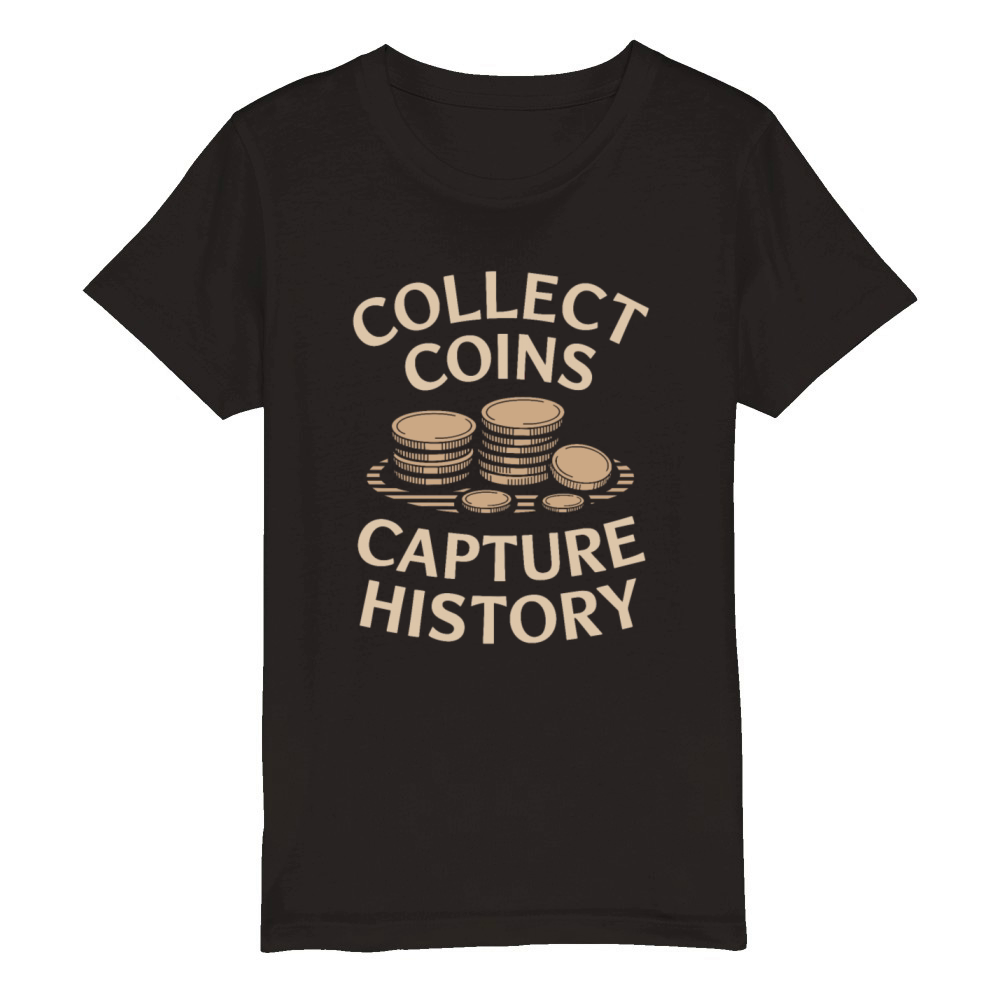 Collect Coins Capture History Numismatics Organic Kids Crewneck T-shirt