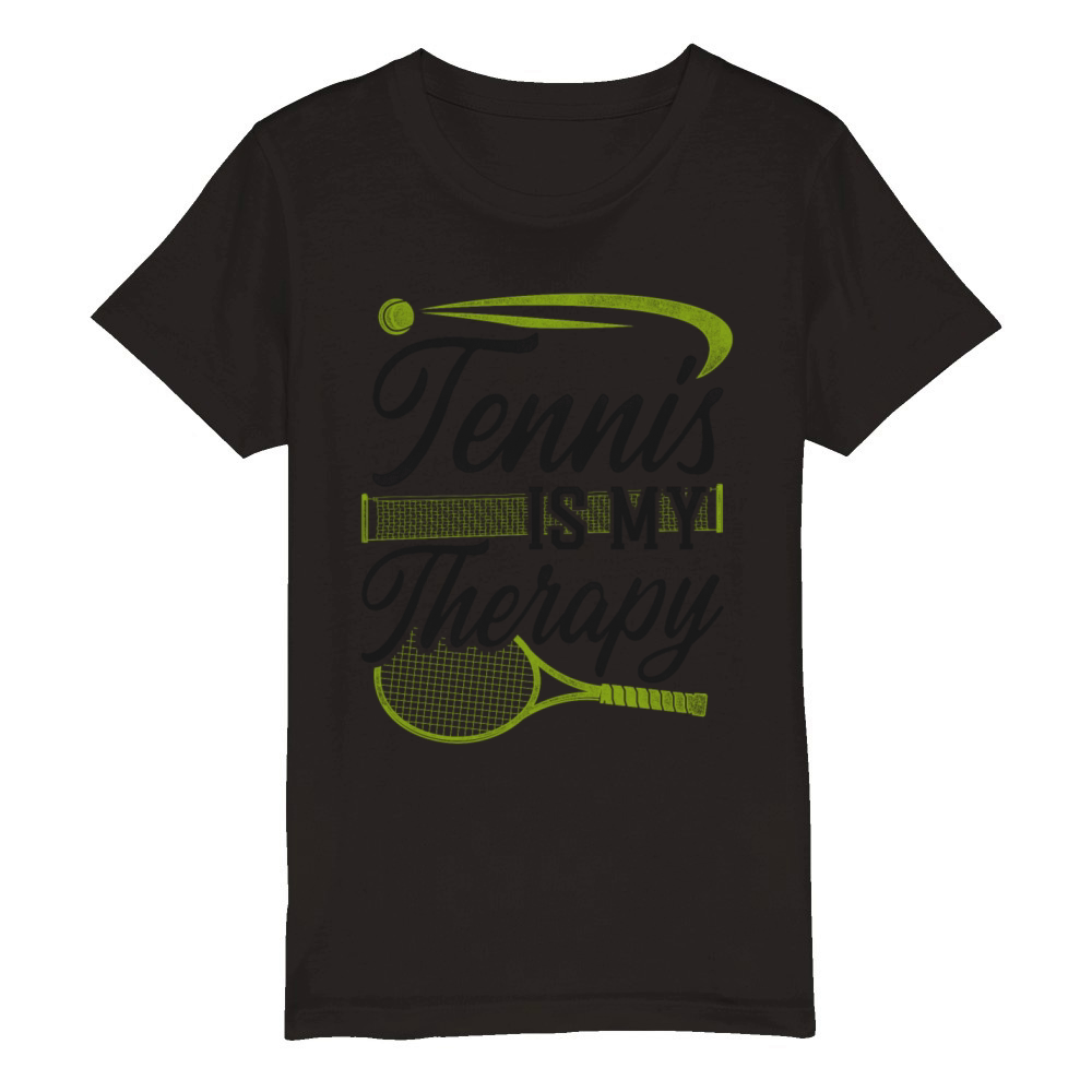 Funny Tennis Player Racket Tennis Organic Kids Crewneck T-shirt