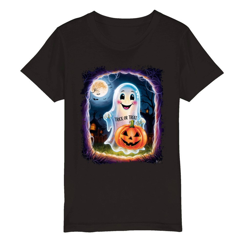 Trick or Treat halloween ghost funny Organic Kids Crewneck T-shirt