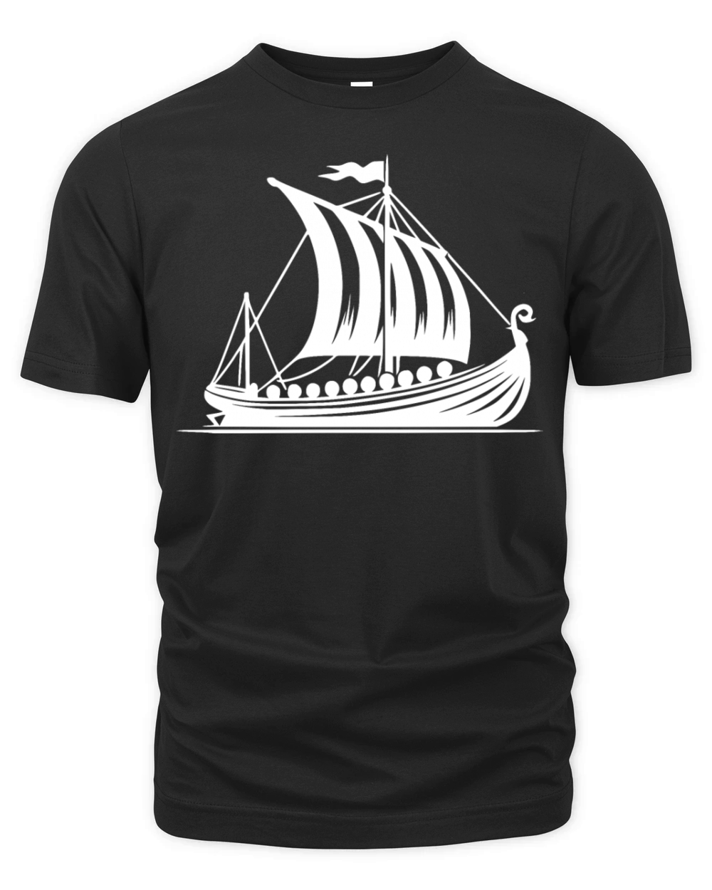 Dragon Boat With Sail Viking Style Design Organic Unisex T-shirt