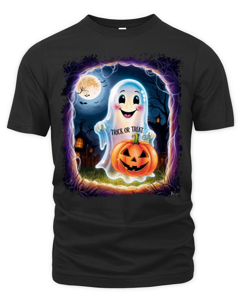 Trick or Treat halloween ghost funny Organic Unisex T-shirt