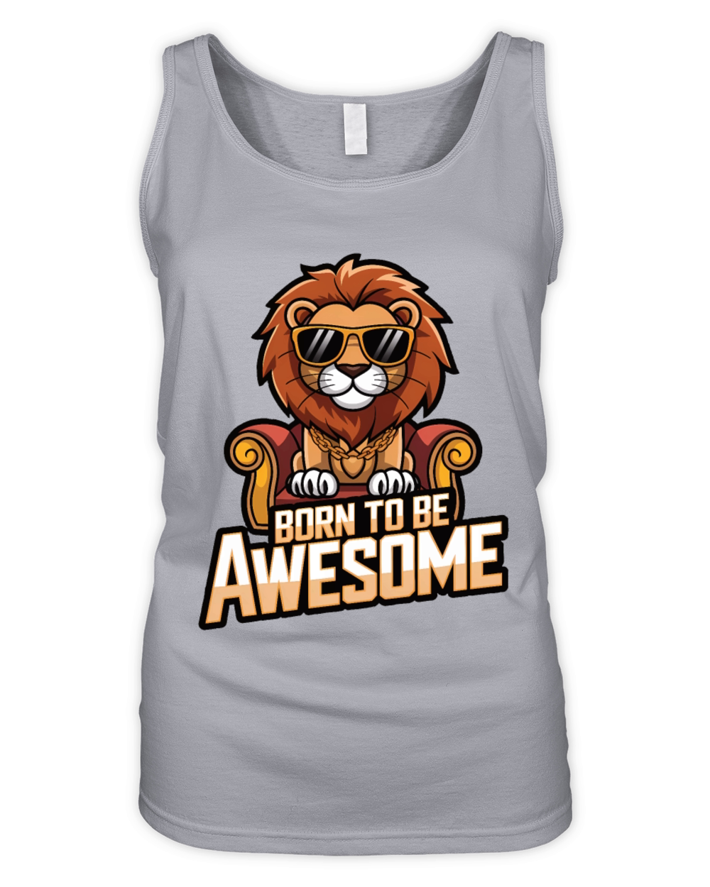 Born to be awesome lion Organic Women's Tank Top