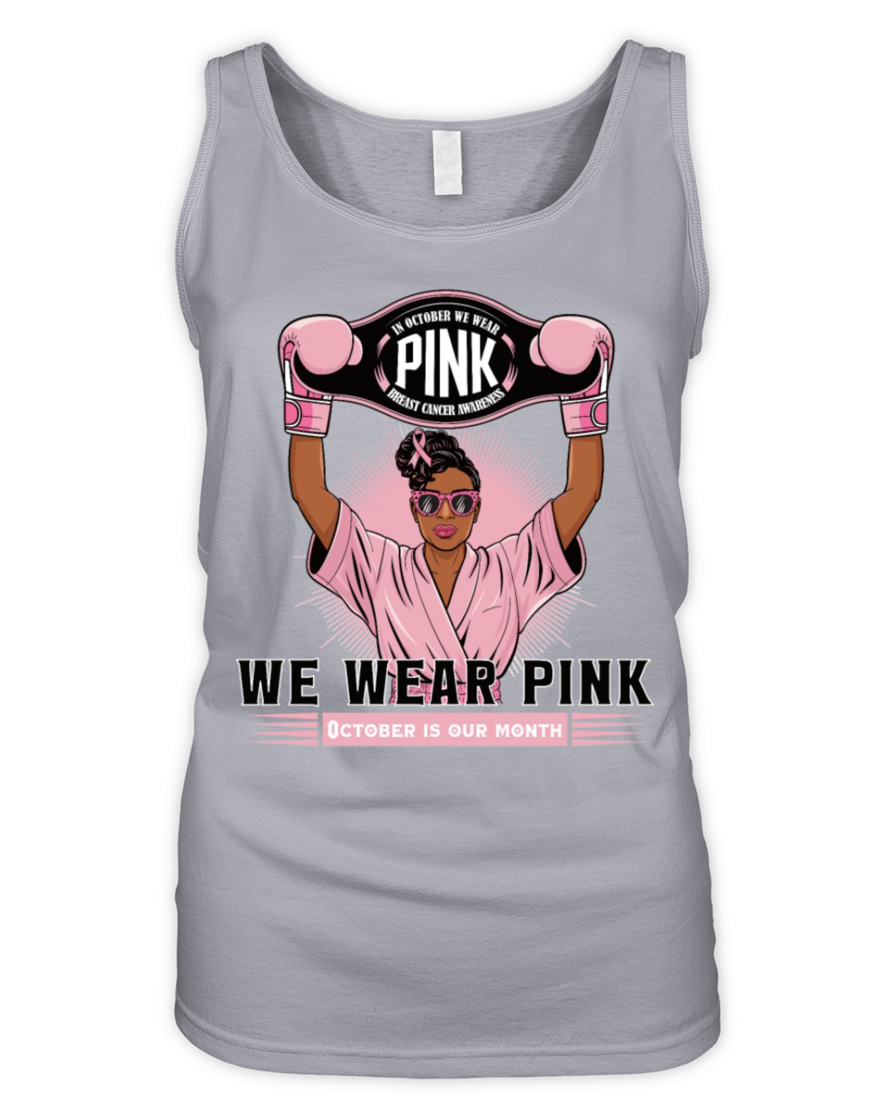 Breast Cancer Design In Pink Boxer Style Organic Women's Tank Top