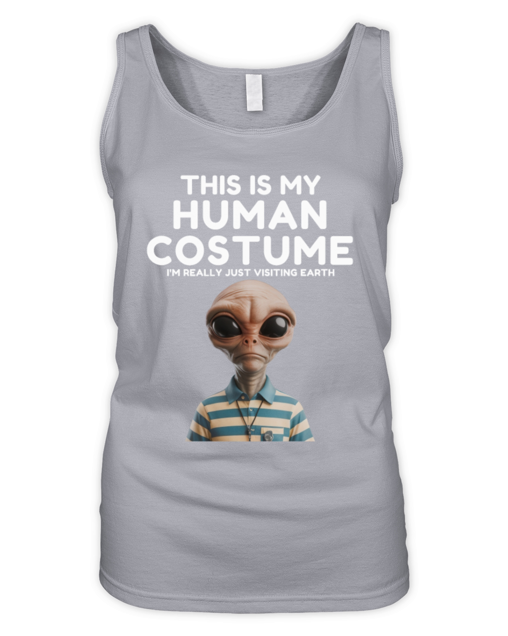 Hilarious Alien in Human Costume Graphic Organic Women's Tank Top