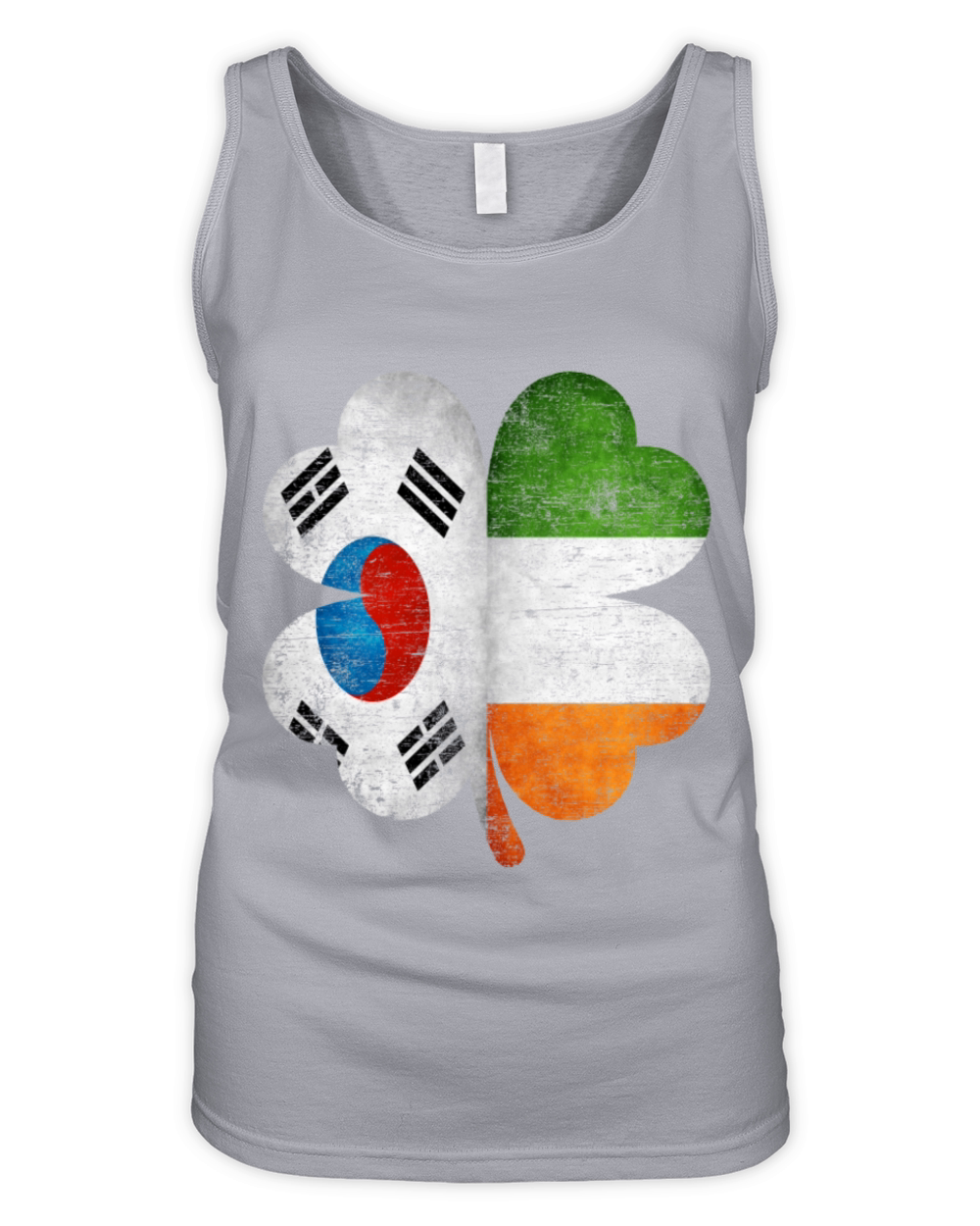 Korean Irish Shamrock South Korea Ireland Flag Organic Women's Tank Top