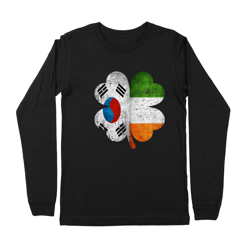 Korean Irish Shamrock South Korea Ireland Flag Premium Long Sleeve