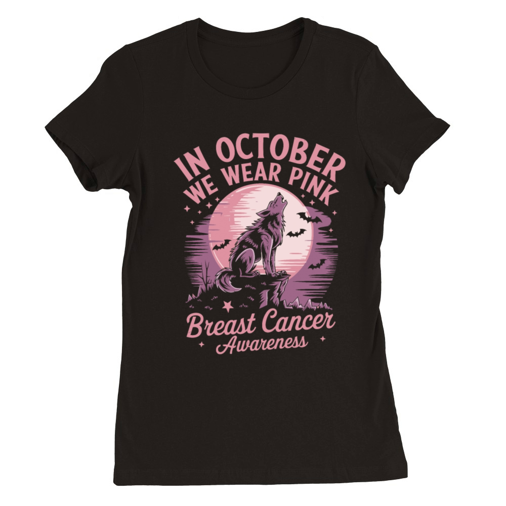 Breast Cancer Design - Wolf Premium Womens Crewneck T-shirt