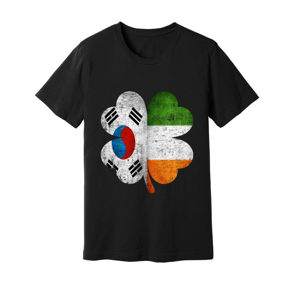 Korean Irish Shamrock South Korea Ireland Flag Unisex Jersey Tee