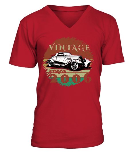 18th birthday Classic Car - Vintage since 2006 V-Neck T-shirt