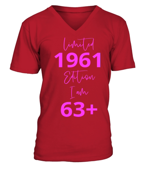 63th Birthday girl for Women Ladies old V-Neck T-shirt