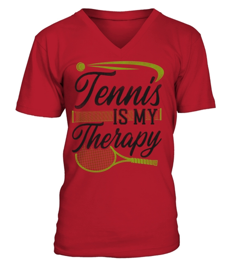 Funny Tennis Player Racket Tennis V-Neck T-shirt