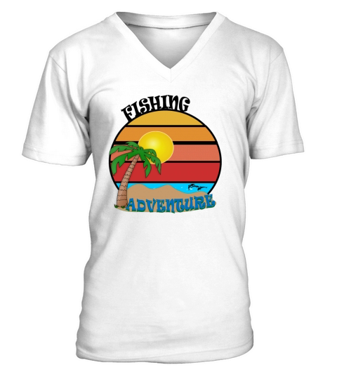 vintage fishing adventures V-Neck T-shirt