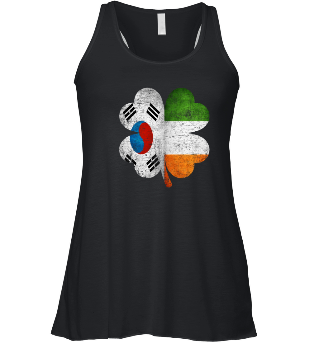 Korean Irish Shamrock South Korea Ireland Flag Women's Flowy Tank Top