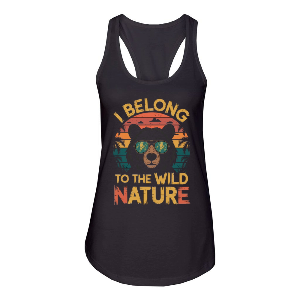 I Belong To The Wild Nature American Black Bear Women's Racerback Tank
