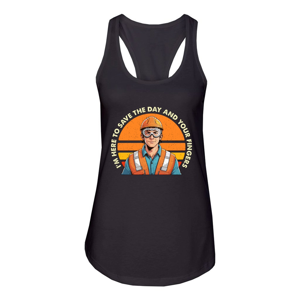 Safety Officer Im Here To Save The Day Security Women's Racerback Tank