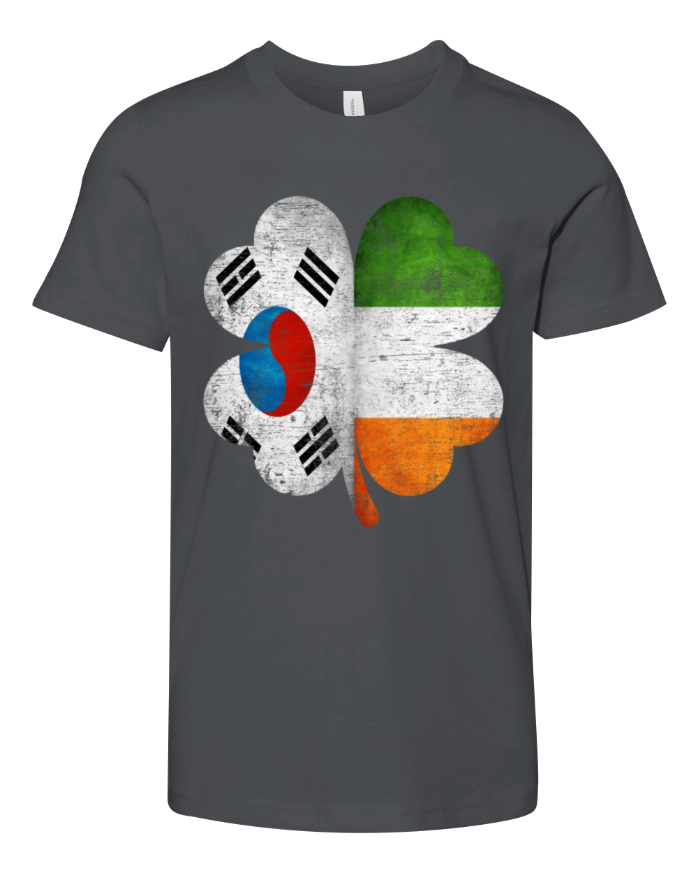 Korean Irish Shamrock South Korea Ireland Flag Youth Unisex Jersey Tee