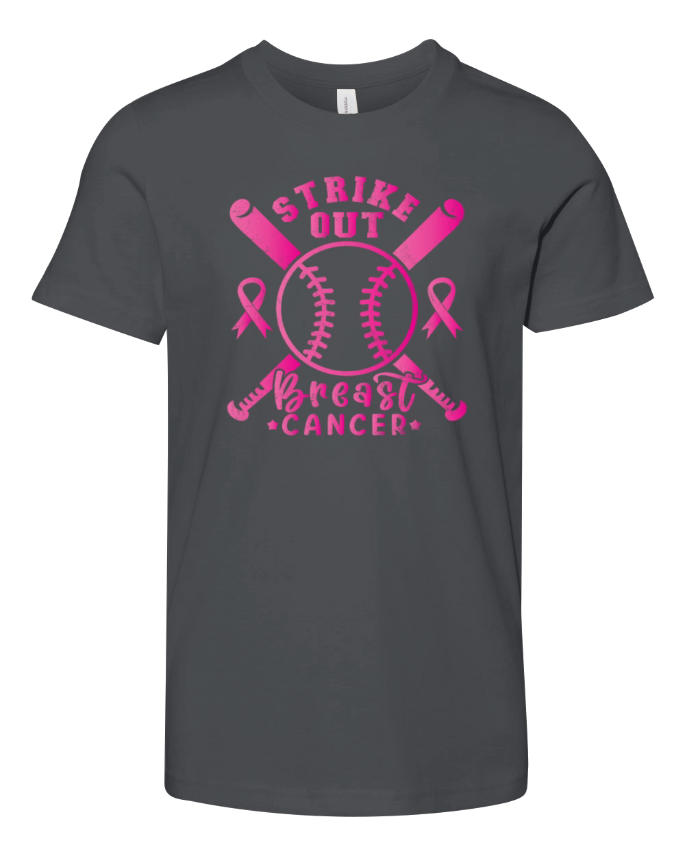Strike Out Breast Cancer Awareness Baseball Youth Unisex Jersey Tee