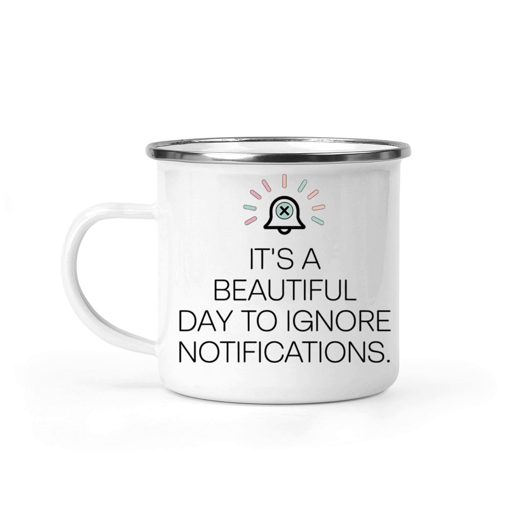 Ignore Notifications Design for Digital Detox Camping Mug