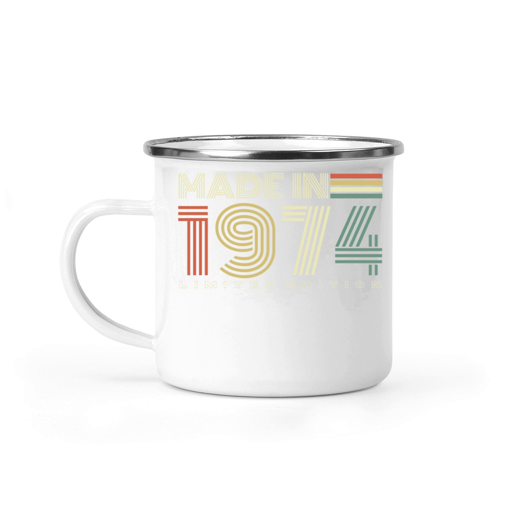 Made in 1974 Vintage Retro 50th birthday Camping Mug