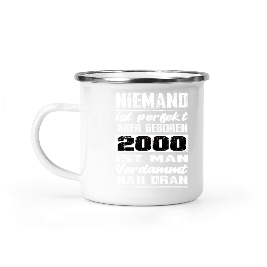 Nobody Is Perfect But Born 2000 Birthday Camping Mug