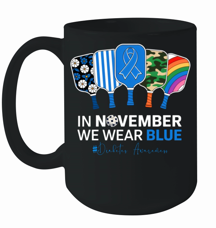 In November We Wear Blue Awareness Pickleball Padd Ceramic Mug