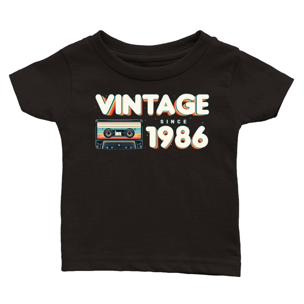 Vintage 1986 Retro Vintage Nostalgic Birthday Classic Baby Crewneck T-shirt