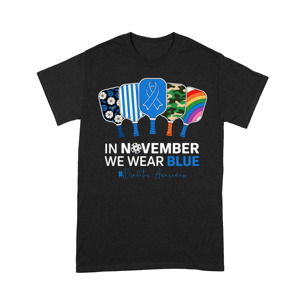 In November We Wear Blue Awareness Pickleball Padd Comfort T-shirt