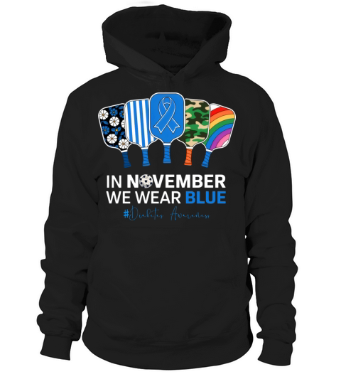 In November We Wear Blue Awareness Pickleball Padd Hoodie Unisex