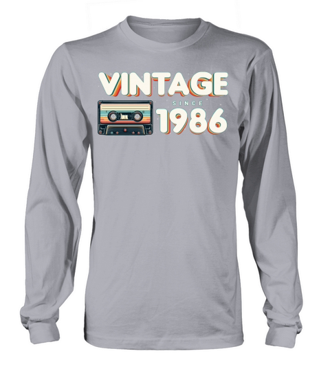 Vintage 1986 Retro Vintage Nostalgic Birthday Long sleeved Unisex