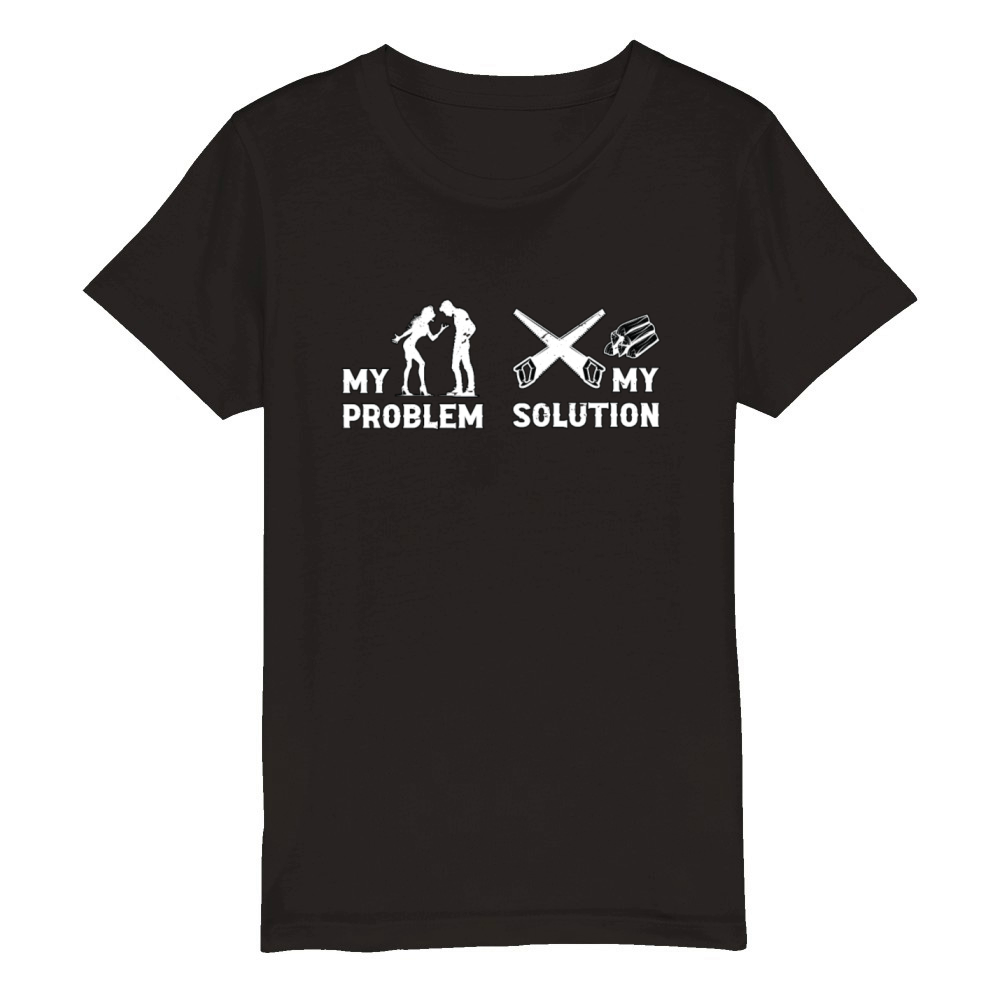 Arborist My Problem My Pictogram Dad Tree Climber Organic Kids Crewneck T-shirt